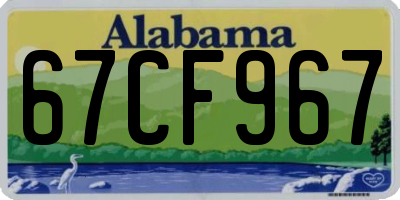 AL license plate 67CF967