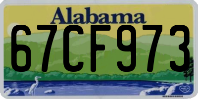 AL license plate 67CF973