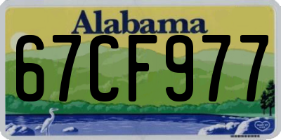 AL license plate 67CF977