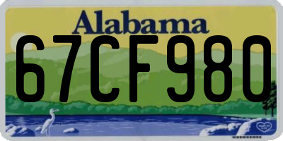 AL license plate 67CF980