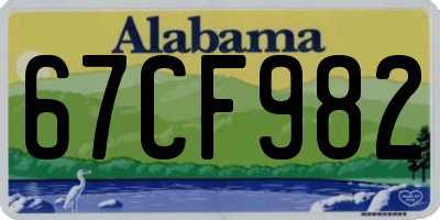 AL license plate 67CF982
