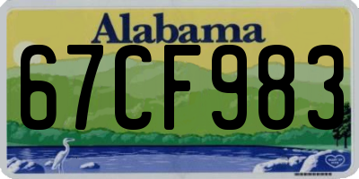 AL license plate 67CF983