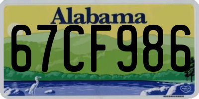 AL license plate 67CF986