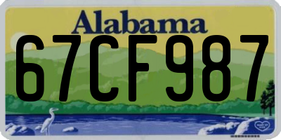 AL license plate 67CF987