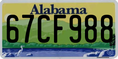 AL license plate 67CF988