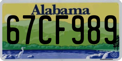 AL license plate 67CF989