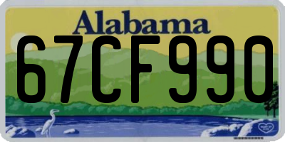 AL license plate 67CF990