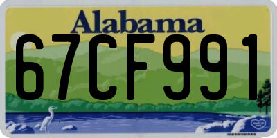 AL license plate 67CF991