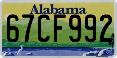 AL license plate 67CF992