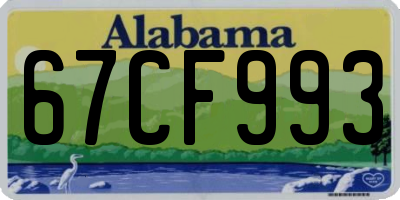 AL license plate 67CF993