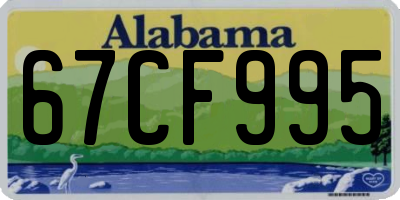 AL license plate 67CF995