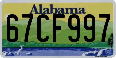 AL license plate 67CF997