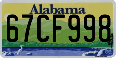 AL license plate 67CF998