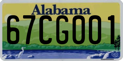 AL license plate 67CG001