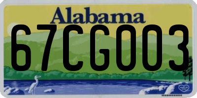AL license plate 67CG003