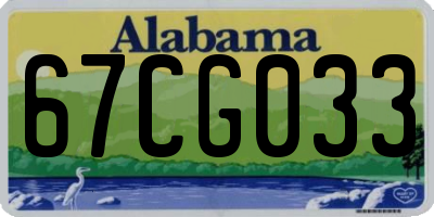 AL license plate 67CG033