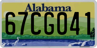 AL license plate 67CG041