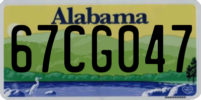 AL license plate 67CG047
