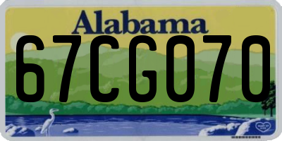 AL license plate 67CG070