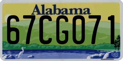 AL license plate 67CG071