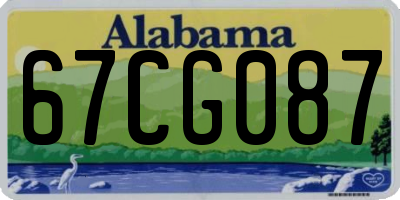 AL license plate 67CG087