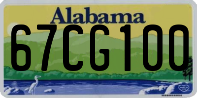 AL license plate 67CG100