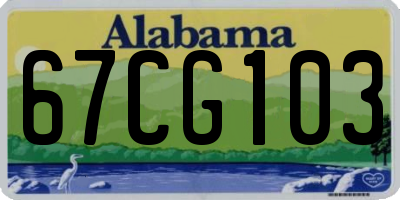 AL license plate 67CG103