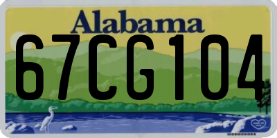 AL license plate 67CG104