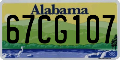 AL license plate 67CG107