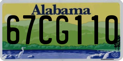 AL license plate 67CG110