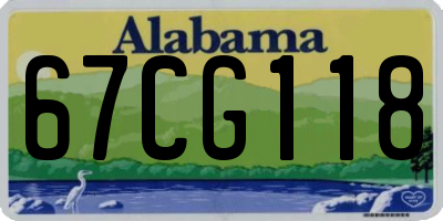 AL license plate 67CG118