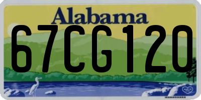 AL license plate 67CG120