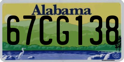 AL license plate 67CG138