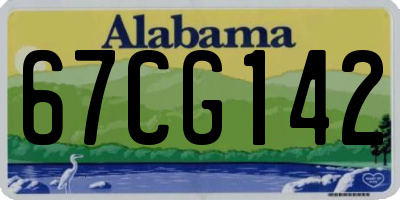 AL license plate 67CG142