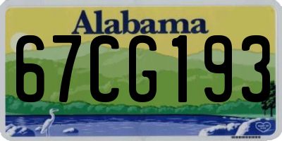 AL license plate 67CG193