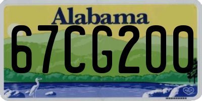 AL license plate 67CG200