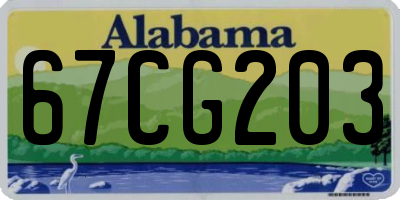 AL license plate 67CG203
