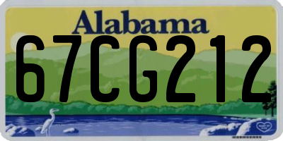 AL license plate 67CG212