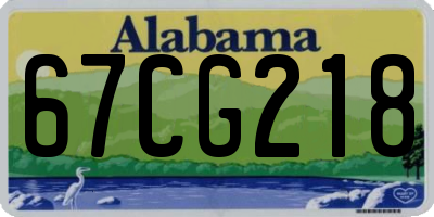 AL license plate 67CG218