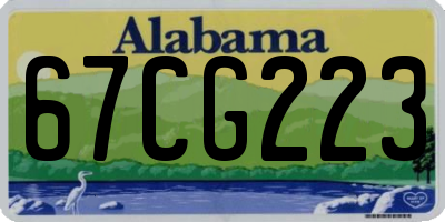 AL license plate 67CG223