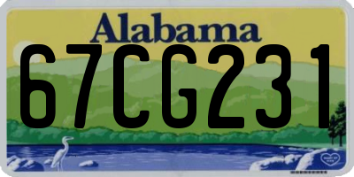 AL license plate 67CG231