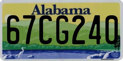 AL license plate 67CG240