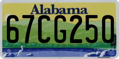 AL license plate 67CG250