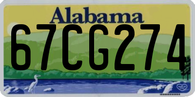 AL license plate 67CG274