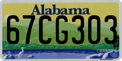 AL license plate 67CG303