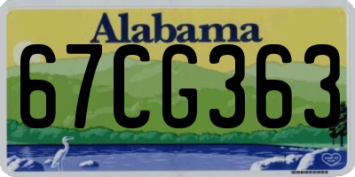 AL license plate 67CG363