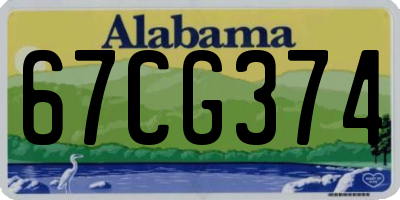 AL license plate 67CG374
