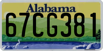 AL license plate 67CG381