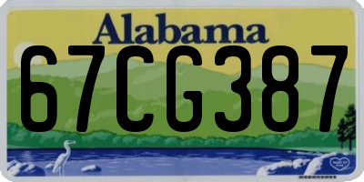 AL license plate 67CG387