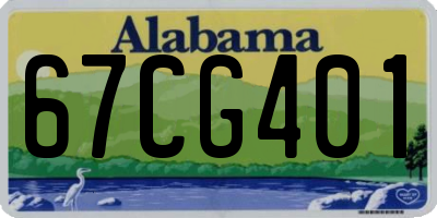 AL license plate 67CG401